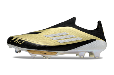 Adidas F50+ Lightstrike Pro Laceless FG Football Boots - Gold/Black/White