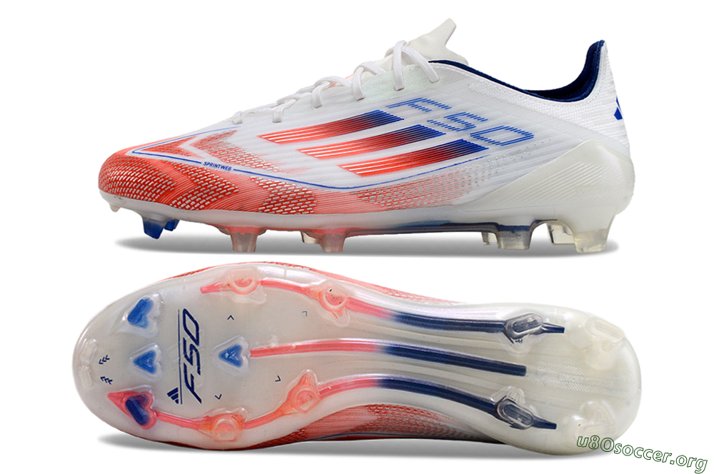 Adidas F50 Elite FG Football Boots - White/Red/Blue 1