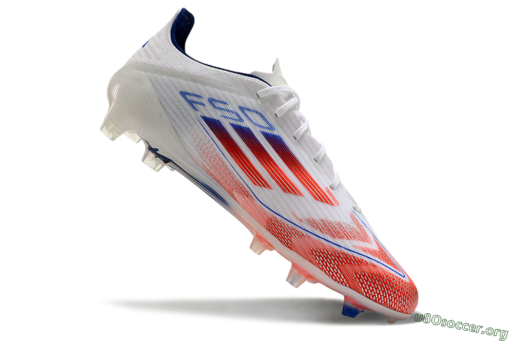 Adidas F50 Elite FG Football Boots - White/Red/Blue 4