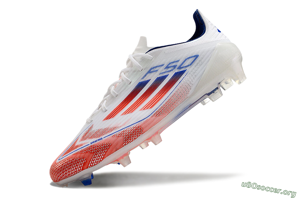 Adidas F50 Elite FG Football Boots - White/Red/Blue 5