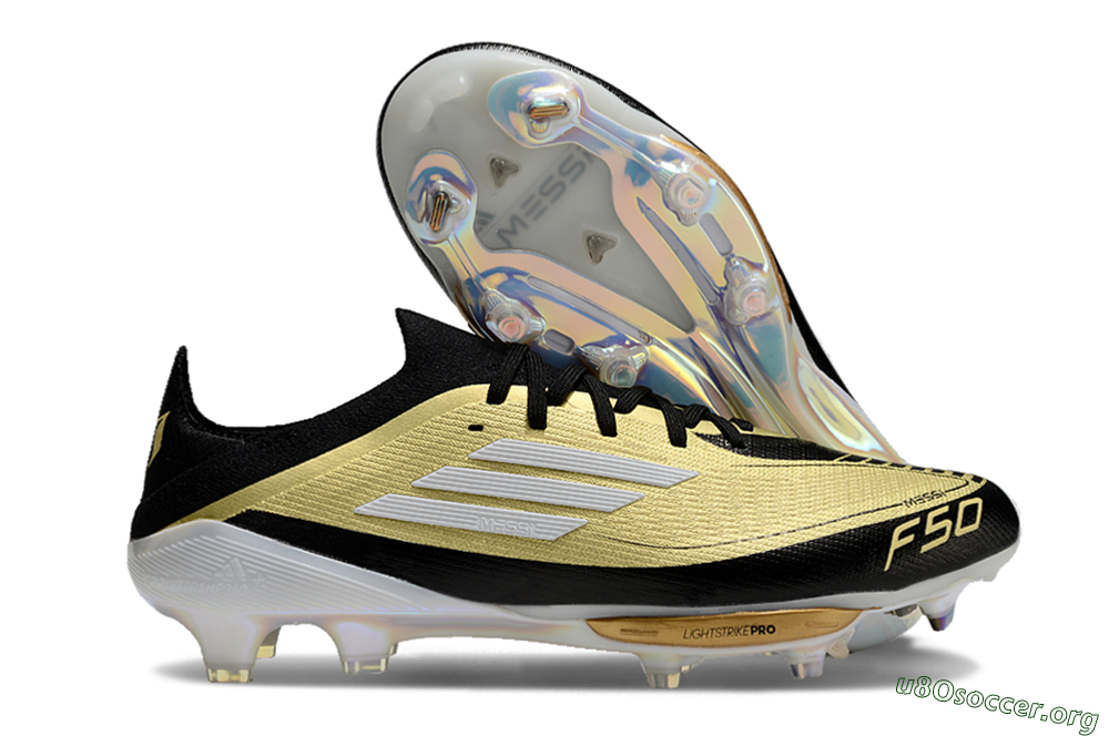 Adidas F50+ Lightstrike Pro FG Football Boots - Gold/Black/White 2