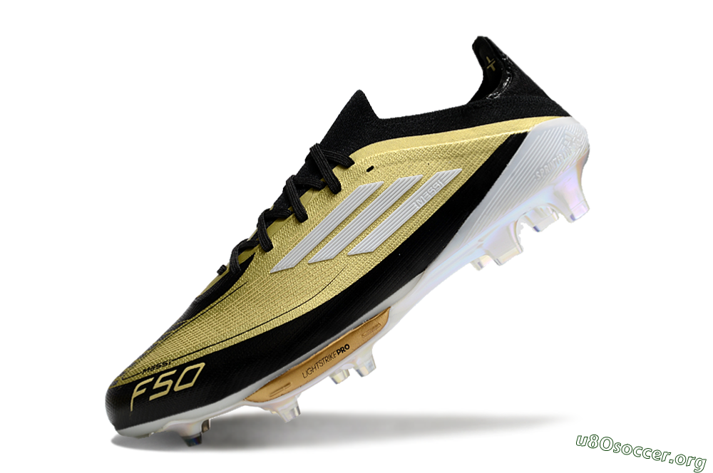 Adidas F50+ Lightstrike Pro FG Football Boots - Gold/Black/White 5