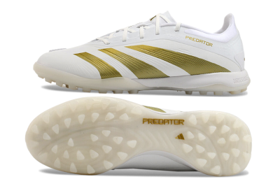 Adidas Predator 24 Elite TF Football Shoes - Beige/White/Gold