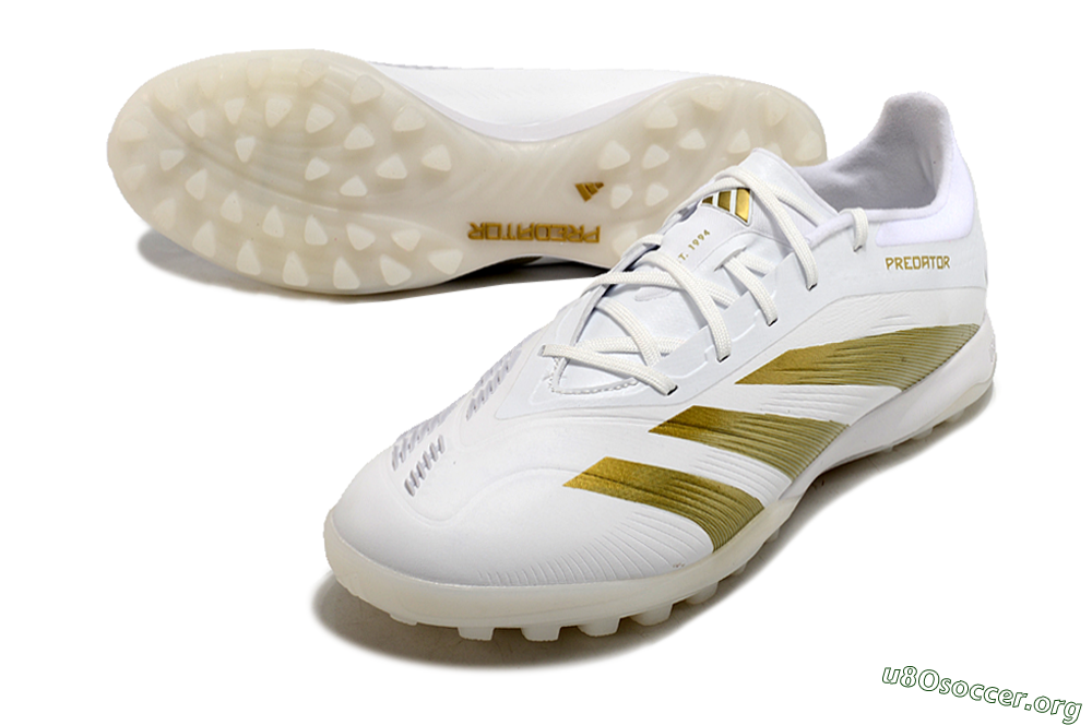 Adidas Predator 24 Elite TF Football Shoes - Beige/White/Gold 0