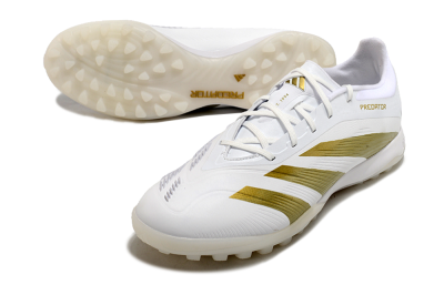 Adidas Predator 24 Elite TF Football Shoes - Beige/White/Gold