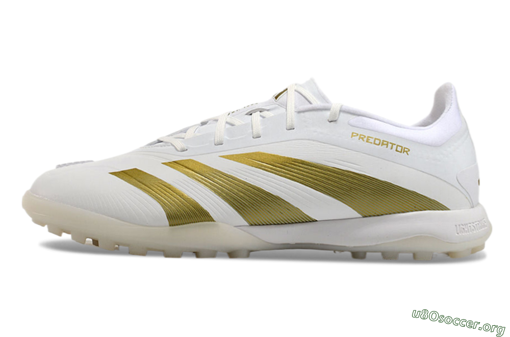 Adidas Predator 24 Elite TF Football Shoes - Beige/White/Gold 3
