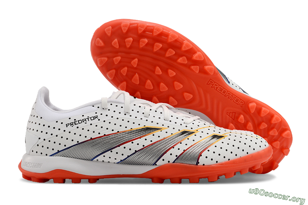 Adidas Predator 24 Elite TF Football Shoes - White/Black/Red 2