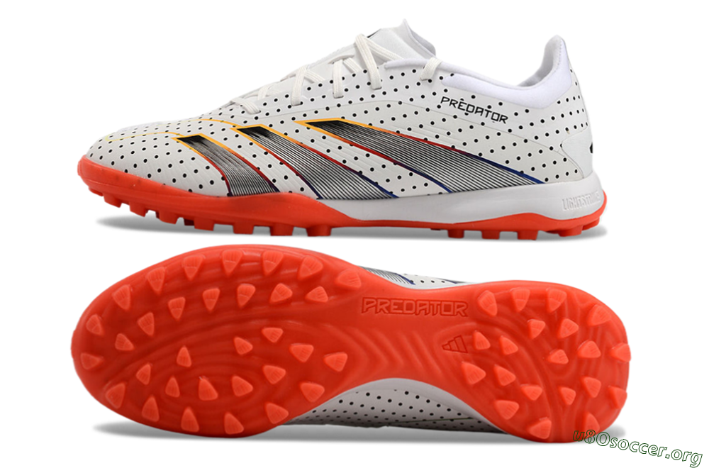Adidas Predator 24 Elite TF Football Shoes - White/Black/Red 1