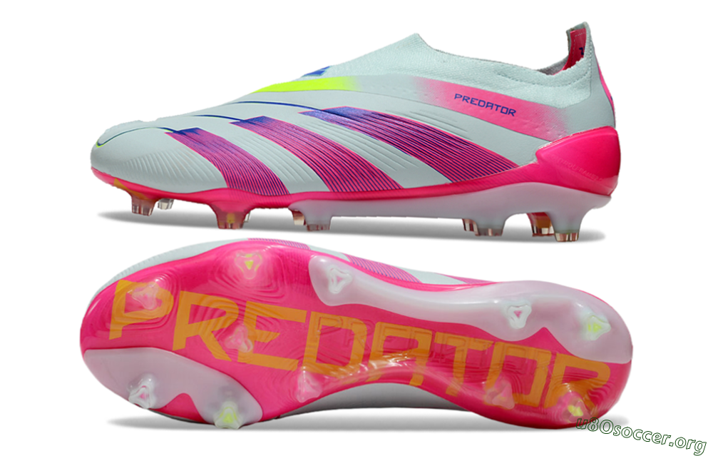 Adidas Predator Elite 24 Laceless FG Football Boots - Jade/Blue/Pink 1