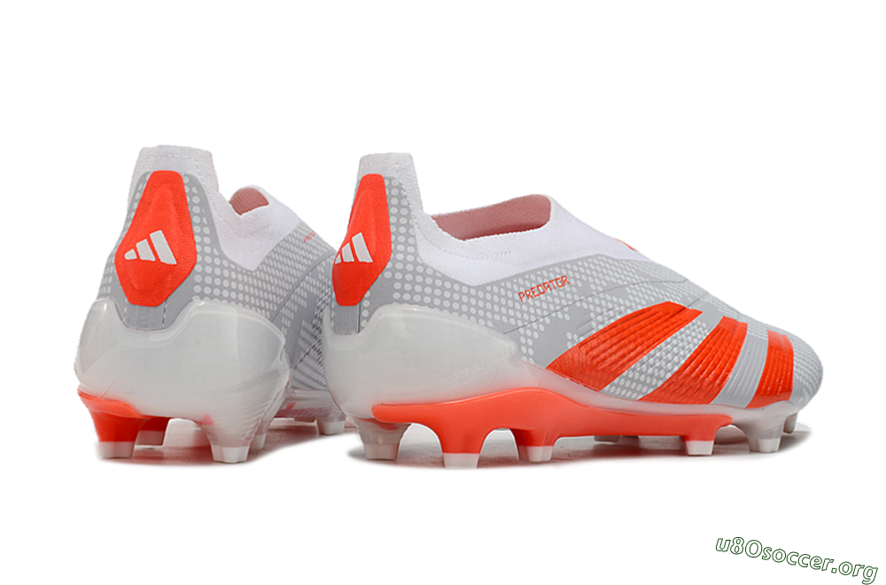 Adidas Predator Elite 24 Laceless FG Football Boots - Grey/Red/White 6