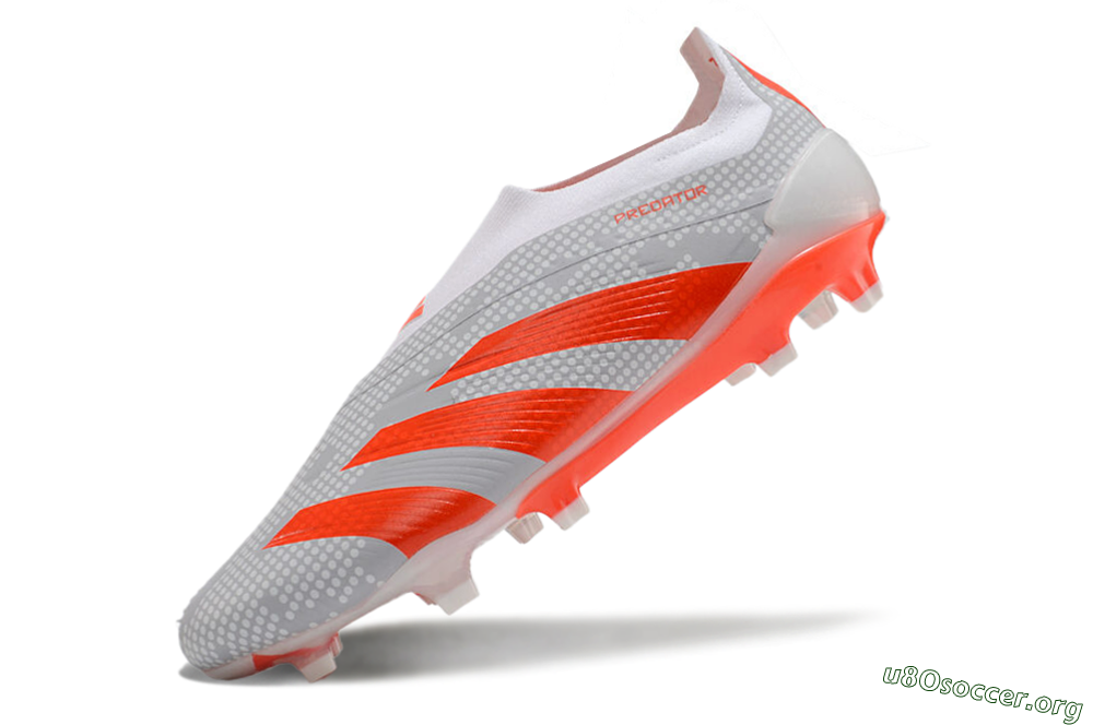 Adidas Predator Elite 24 Laceless FG Football Boots - Grey/Red/White 5