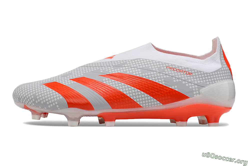 Adidas Predator Elite 24 Laceless FG Football Boots - Grey/Red/White 3