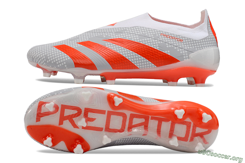 Adidas Predator Elite 24 Laceless FG Football Boots - Grey/Red/White 1