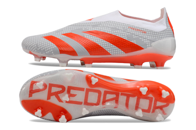 Adidas Predator Elite 24 Laceless FG Football Boots - Grey/Red/White