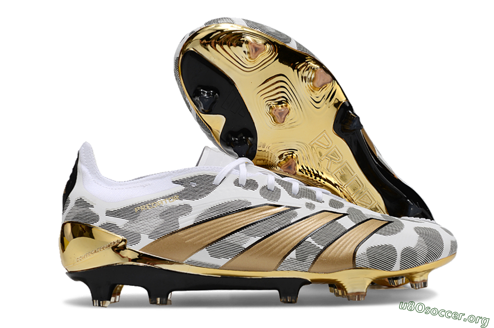 Adidas Predator 24 Elite FG Football Boots - White/Black/Gold 2