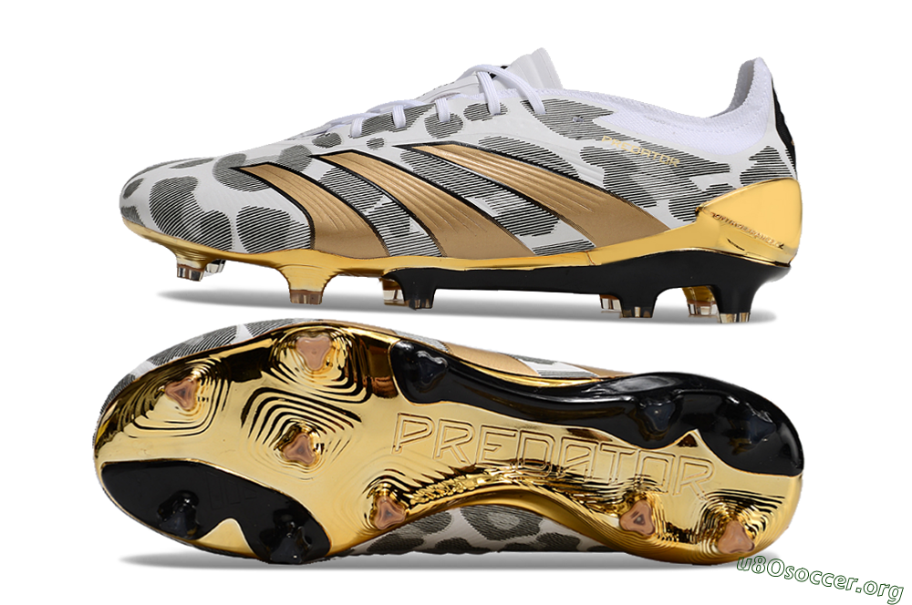 Adidas Predator 24 Elite FG Football Boots - White/Black/Gold 1