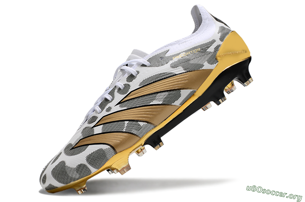 Adidas Predator 24 Elite FG Football Boots - White/Black/Gold 5