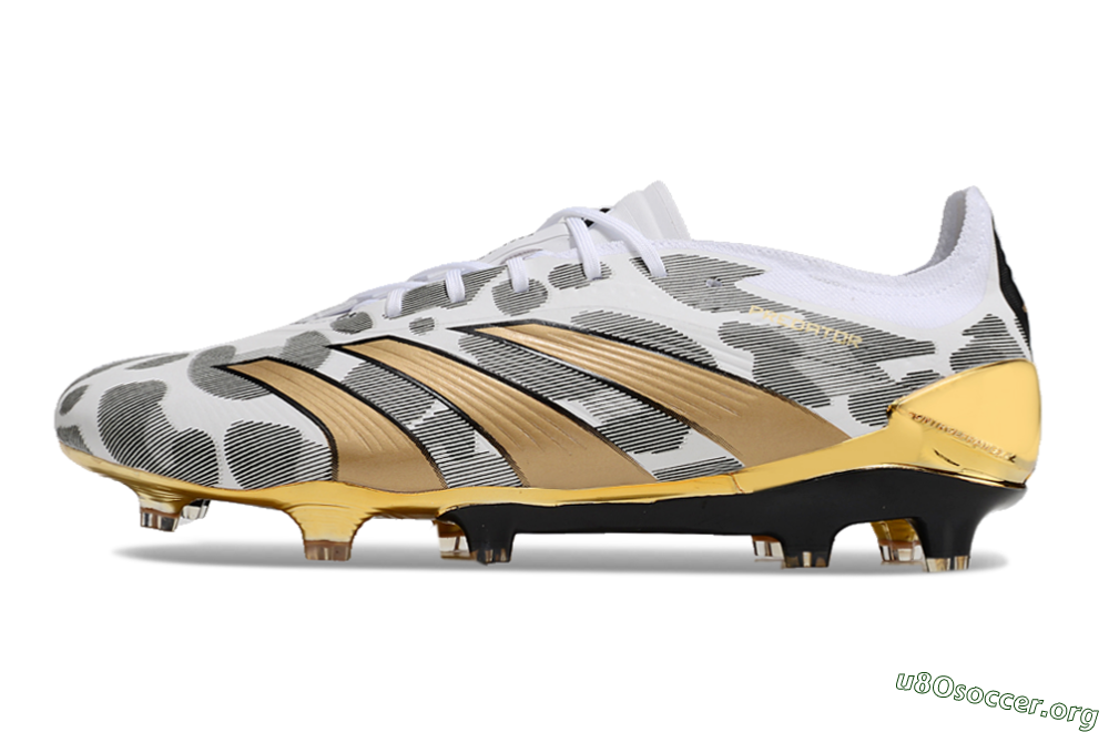 Adidas Predator 24 Elite FG Football Boots - White/Black/Gold 3