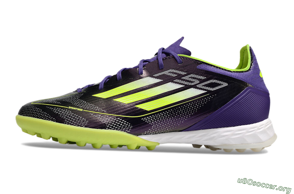 Adidas F50 Elite TF Football Shoes - Purple/Yellow/White 4
