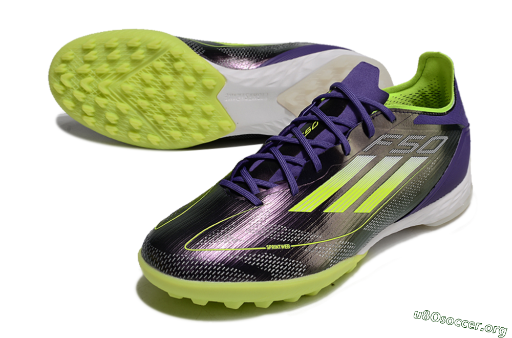 Adidas F50 Elite TF Football Shoes - Purple/Yellow/White 0