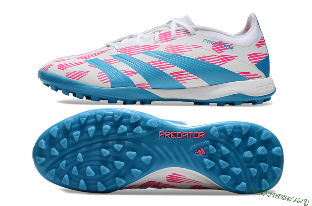Adidas Predator Elite 24 TF Football Shoes - White/Pink/Blue 1