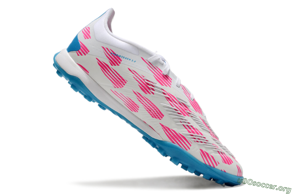 Adidas Predator Elite 24 TF Football Shoes - White/Pink/Blue 4
