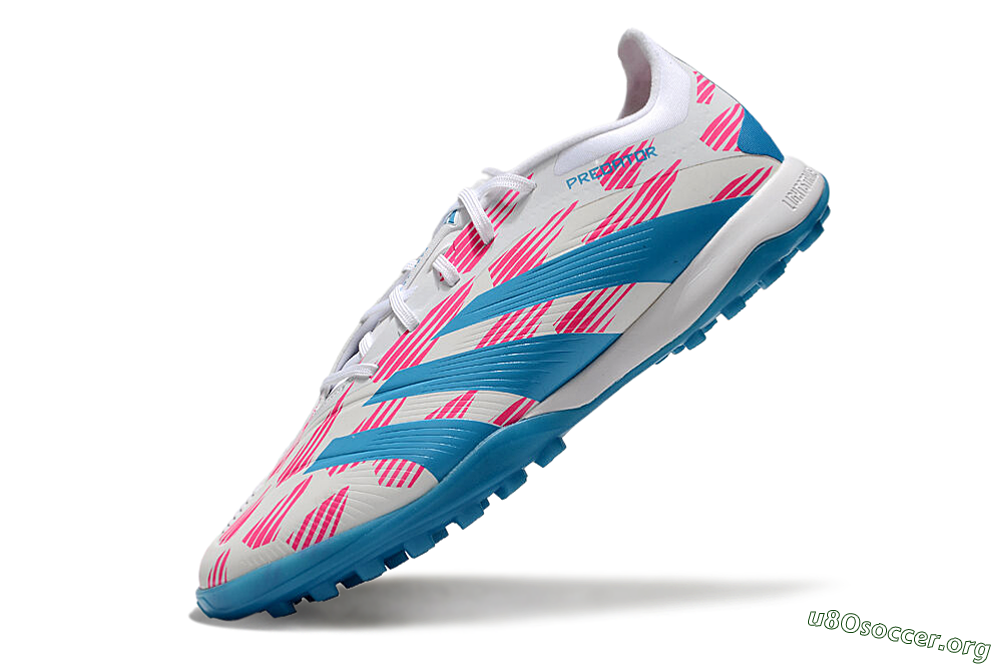 Adidas Predator Elite 24 TF Football Shoes - White/Pink/Blue 5