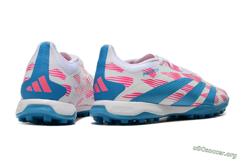 Adidas Predator Elite 24 TF Football Shoes - White/Pink/Blue 6