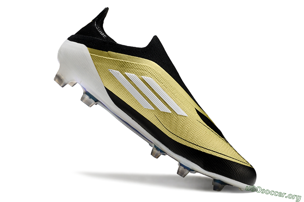 Adidas F50 Adizero Messi Laceless FG Football Boots - Gold/White/Black 4