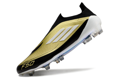 Adidas F50 Adizero Messi Laceless FG Football Boots - Gold/White/Black