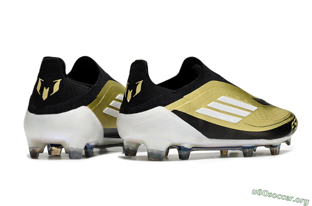 Adidas F50 Adizero Messi Laceless FG Football Boots - Gold/White/Black 6