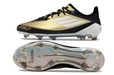 Adidas F50 Adizero Messi FG Football Boots - Gold/White/Black