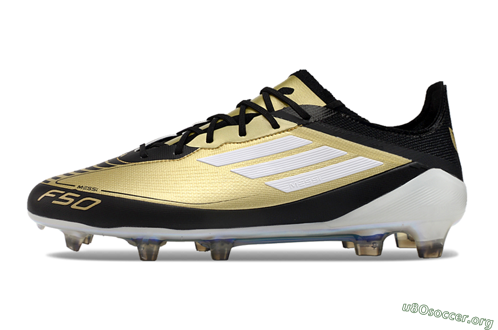 Adidas F50 Adizero Messi FG Football Boots - Gold/White/Black 4
