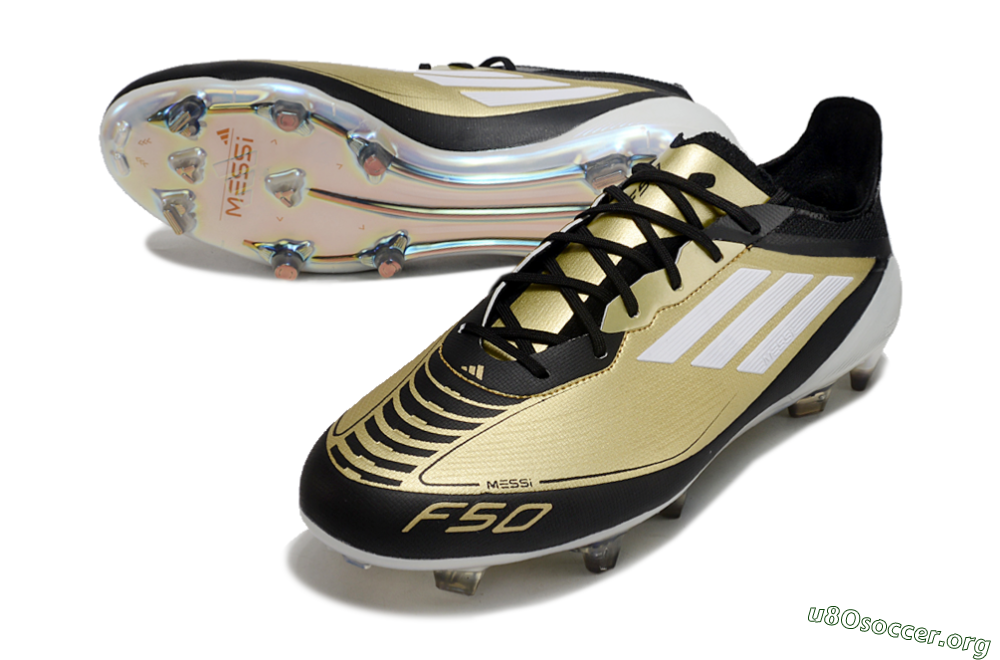 Adidas F50 Adizero Messi FG Football Boots - Gold/White/Black 0