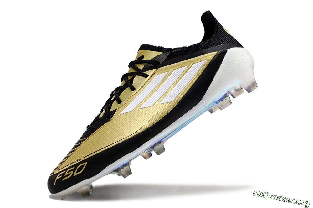 Adidas F50 Adizero Messi FG Football Boots - Gold/White/Black 2