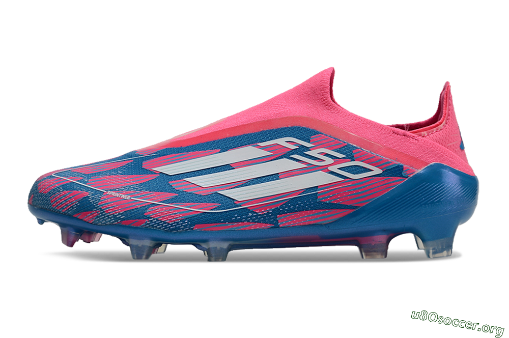 Adidas F50 Elite Laceless FG Football Boots - Blue/Pink/White 4