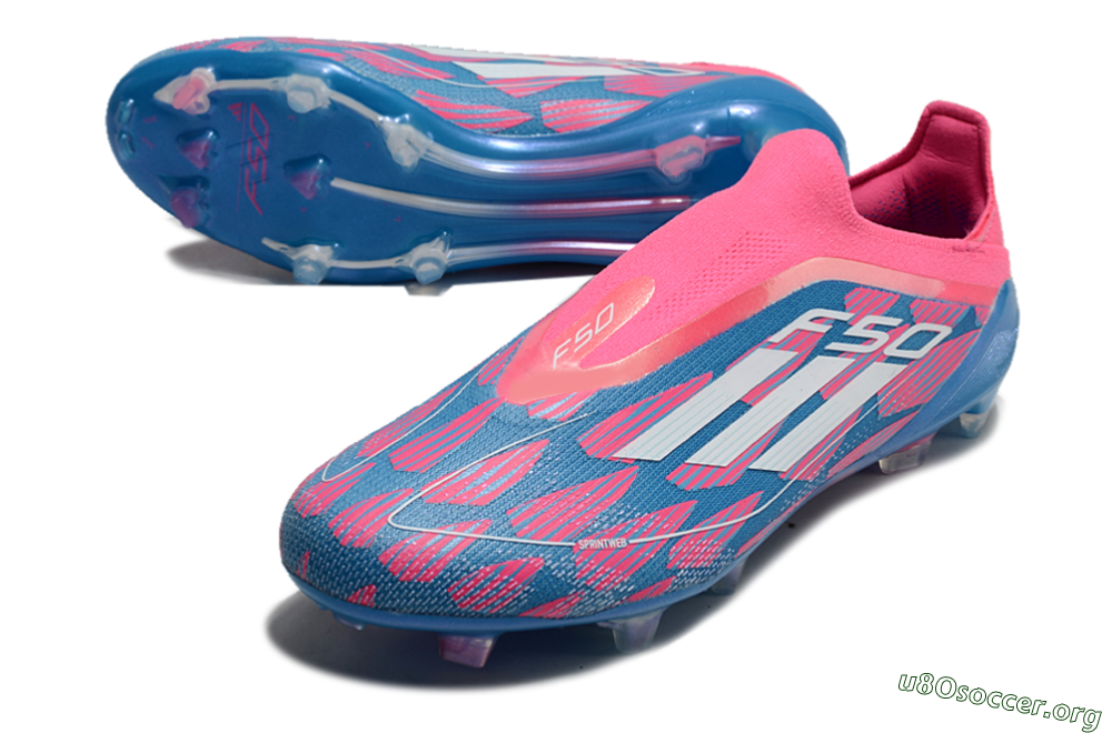 Adidas F50 Elite Laceless FG Football Boots - Blue/Pink/White 0