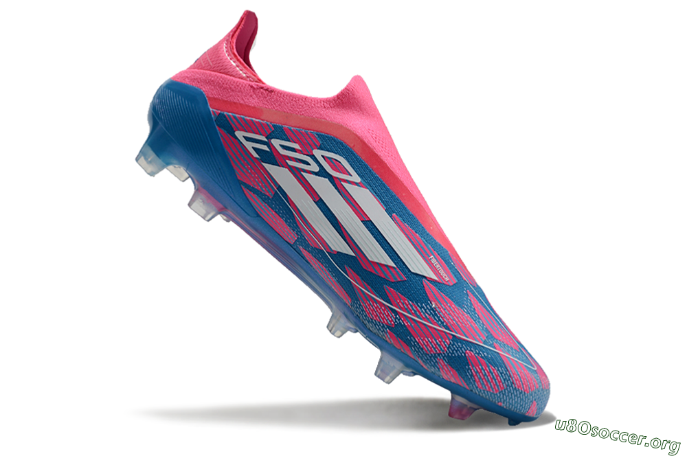 Adidas F50 Elite Laceless FG Football Boots - Blue/Pink/White 3