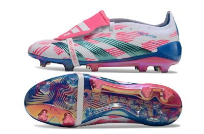 Adidas Predator Elite Foldover Tongue FG Football Boots - White/Blue/Pink