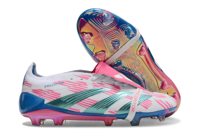 Adidas Predator Elite Foldover Tongue FG Football Boots - White/Blue/Pink