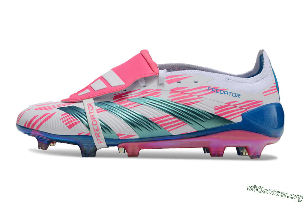 Adidas Predator Elite Foldover Tongue FG Football Boots - White/Blue/Pink 3