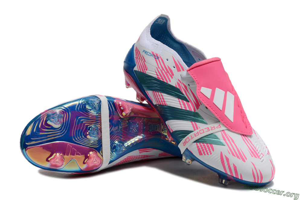 Adidas Predator Elite Foldover Tongue FG Football Boots - White/Blue/Pink 0