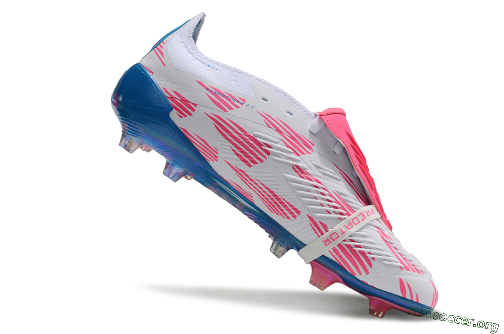 Adidas Predator Elite Foldover Tongue FG Football Boots - White/Blue/Pink 4