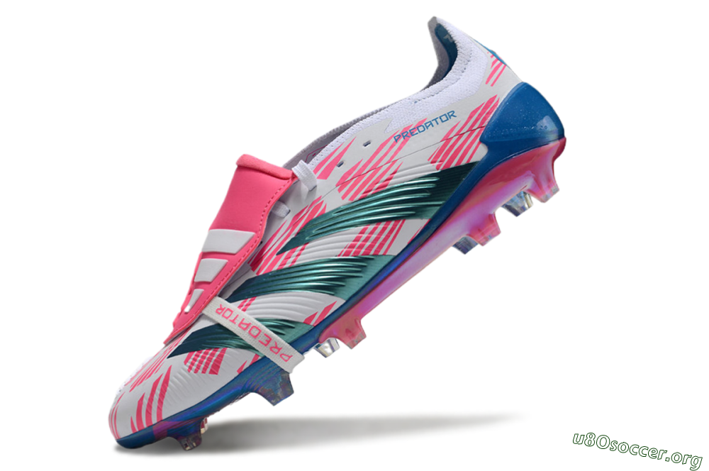 Adidas Predator Elite Foldover Tongue FG Football Boots - White/Blue/Pink 5