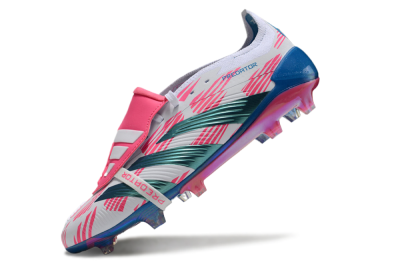 Adidas Predator Elite Foldover Tongue FG Football Boots - White/Blue/Pink