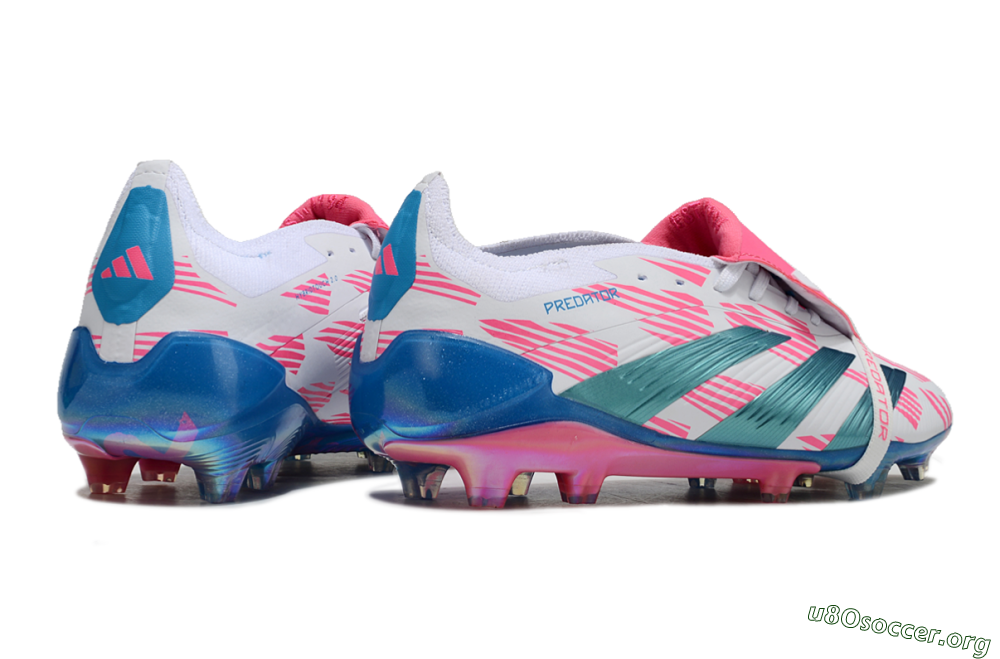 Adidas Predator Elite Foldover Tongue FG Football Boots - White/Blue/Pink 6