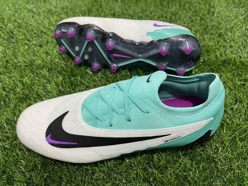 Nike Phantom GX Elite AG Football Boots - White/Black/Jade/Purple
