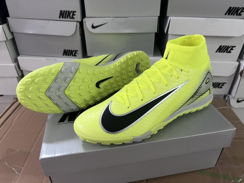 Nike Air Zoom Mercurial Superfly 10 Elite TF Football Shoes - Yellow/Silver/Black