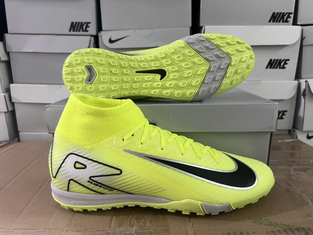 Nike Air Zoom Mercurial Superfly 10 Elite TF Football Shoes - Yellow/Silver/Black