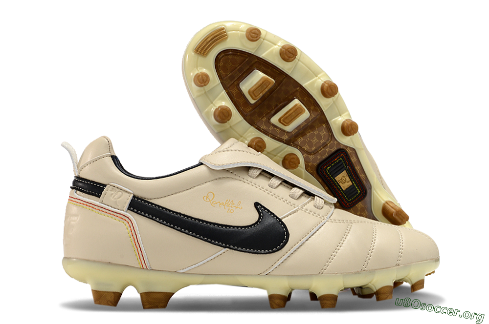 Ronaldo x Nike Tiempo Legend R10 Elite FG Football Boots - Beige/Black 2